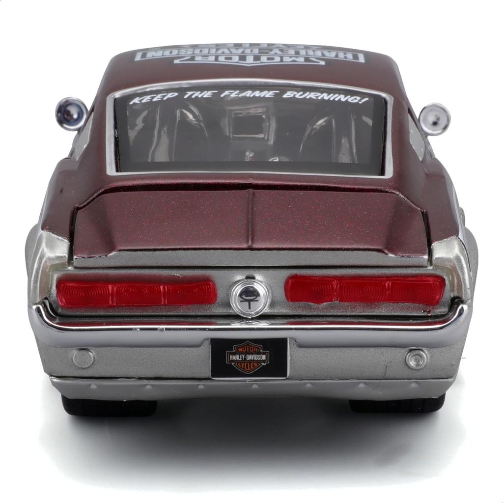 Maisto 1/24 Scale Diecast Model Car 32168 Ford 1967 Mustang GT Silver Harley-Davidson Custom Series / Finished Model Car