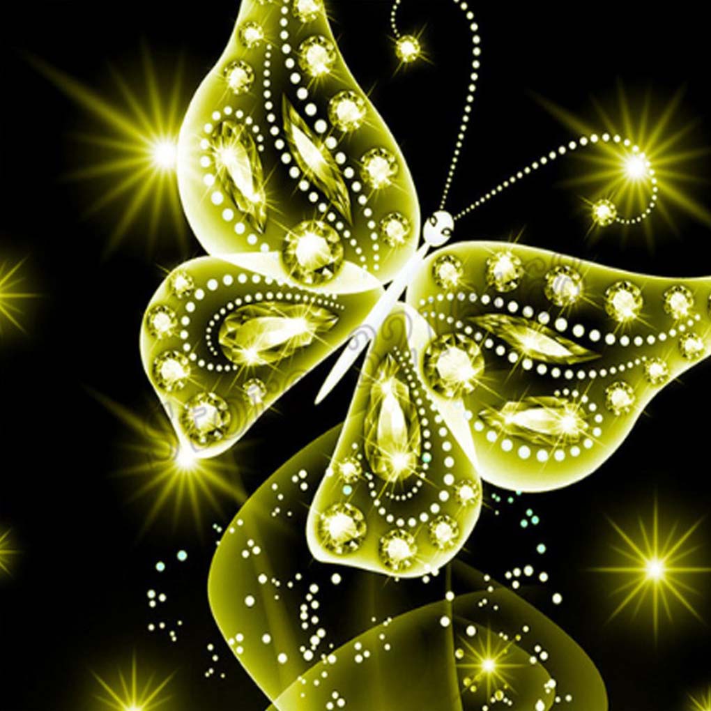 5D DIY Yellow Butterfly Crystal Diamond Painting Animal Full Rhinestone Embroidery Needlework Picture Family Home Stitch