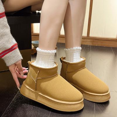Mode Neue Klassische Verdickte Flausch Damen Schneestiefel Bequeme Warme Stiefeletten Damen Winter Damenschuhe Klobige Botas Mujer Größe 42