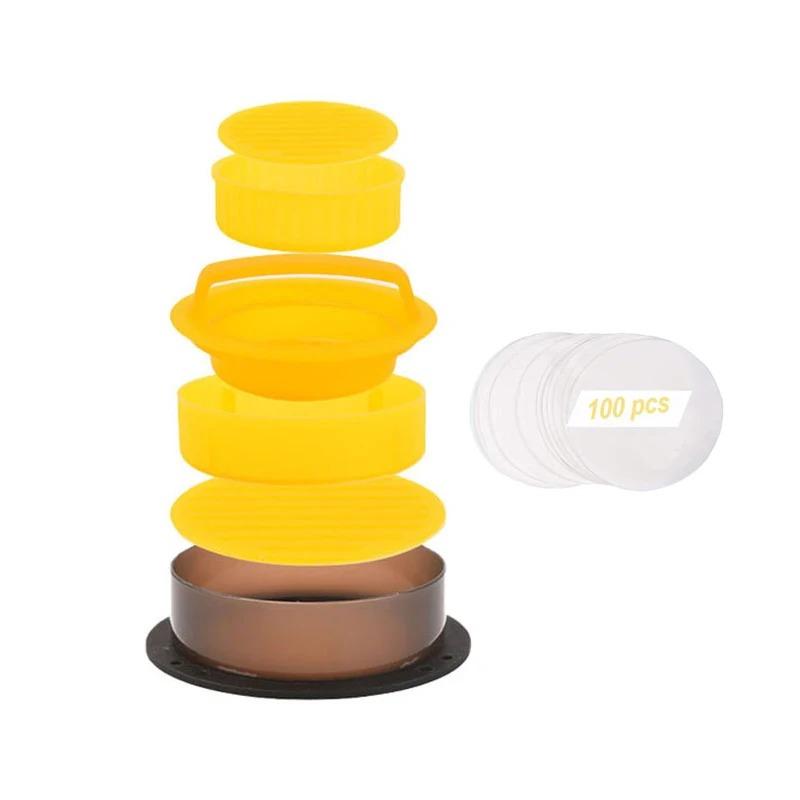 Hamburger Meat Press Maker PP Round Shape Non-Stick Stuffed Burger Patties Beef Grill Pie Press Mould Maker Kitchen Accessories