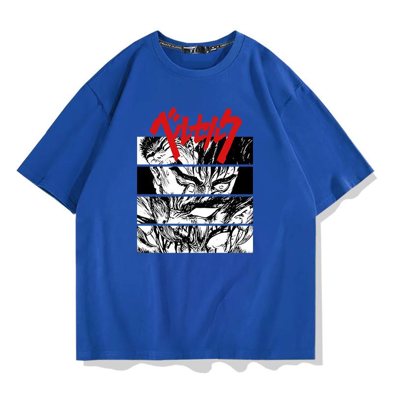 Summer new sword style legend printed men's T-shirt Short sleeve T-shirt 100% cotton loose trend top pattern T-shirt