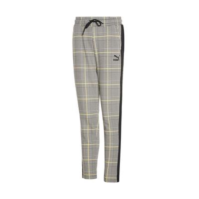 Plaid Lace-Up Straight-Leg Casual Pants Women Bottoms Black 597894-01
