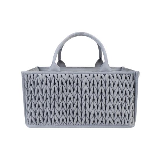 

Quilted Diaper Caddy Organizer Boho Nursery Storage Basket with Compartment Portable Handle серый