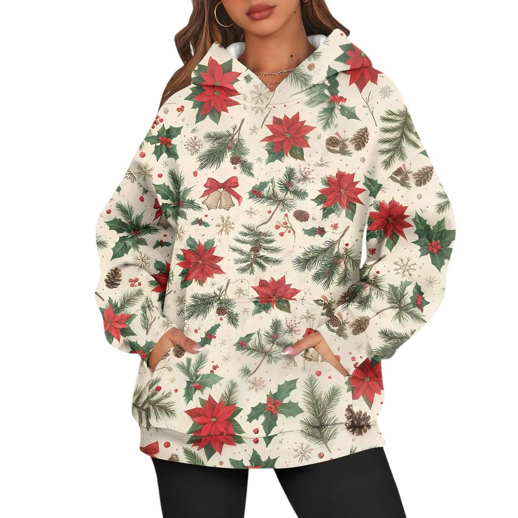 Women's Fashion Daily Versatile Casual Crewneck Sweatshirts Long Sleeve Printed Top Sweatshirts