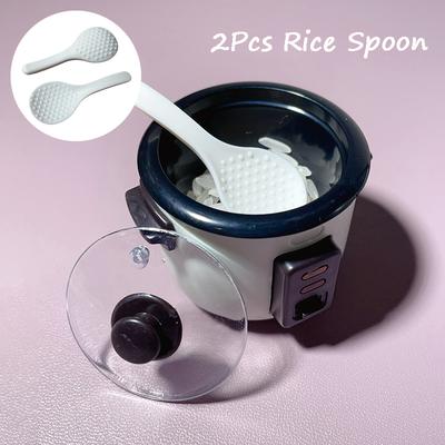 2Pcs Miniature Dollhouse Mini Rice Cooker Rice Spoon 4cm Rice Shovel Simulated Spoon Model Kitchen Kitchenware Cooking Toy