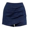 Denim Skorts for Women High Waisted Faux Wrap Short Skirt