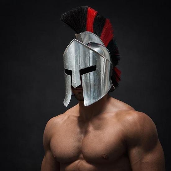 Spartan Leonidas Helmet Medieval Knight Cosplay Armor Silver Finish