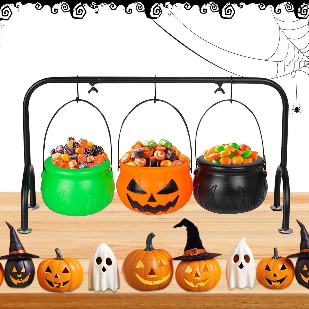 Halloween Candy Bowl 3 Pack Witch Pot Candy Bowls Witches Cauldron Treats Holder Aesthetic Candy Container for Halloween Parties