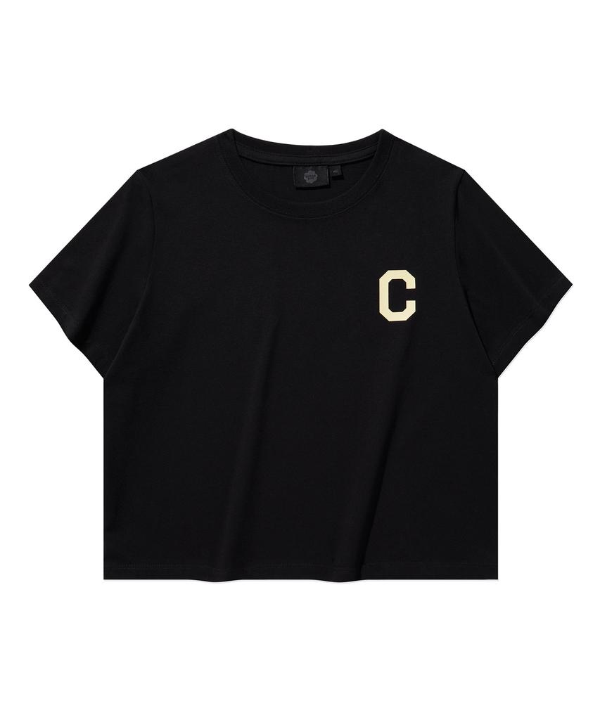 COVERNAT (W) C Logo Crop T-Shirt Black