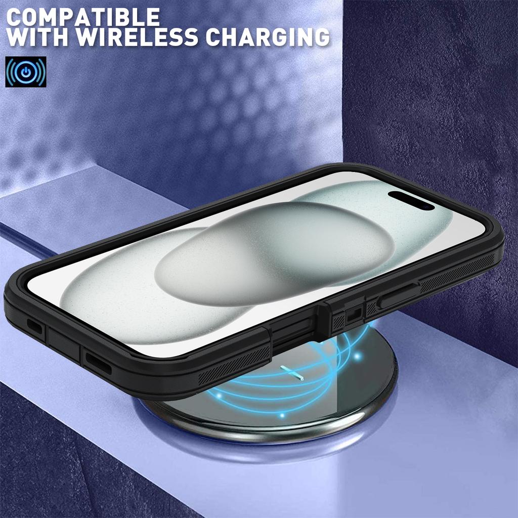 For iPhone 16 Pro Wholesale Phone Cases Detachable PC+TPU Phone Shell with Kickstand