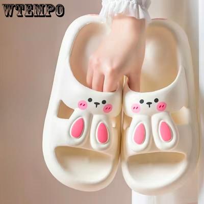 Slippers Female Summer 2023 Cartoon Rabbit Slippers Cute Soft Bottom Bathroom Bathing Anti-sandal Slippers