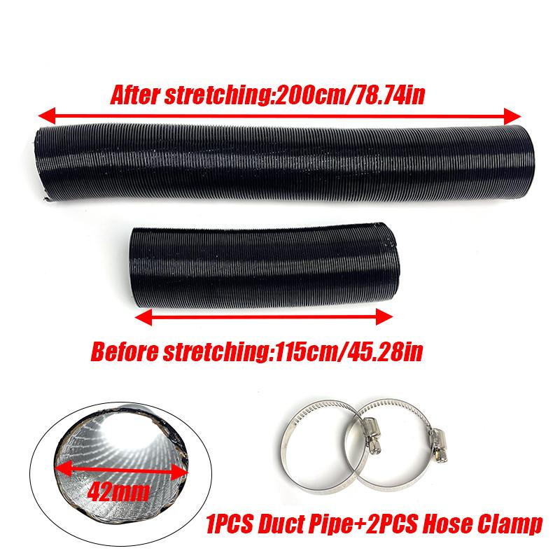 Air Diesel Heater 42mm Diameter 200cm Length Duct Pipe Tube Hose Outlet Exhaust Joiner Connector For Webasto Eberspaecher