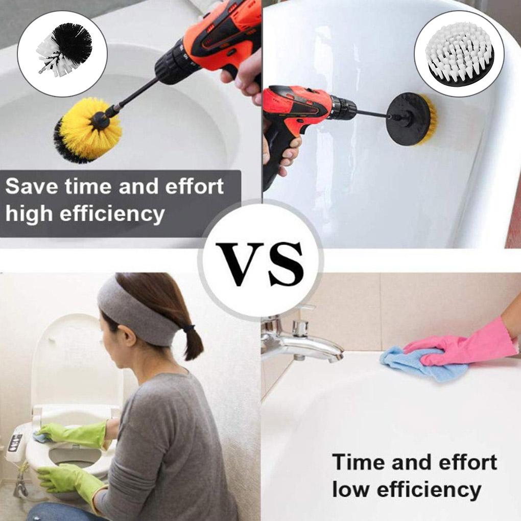 Cleaning Brush 2/3\.5/4/5 Inch Brush Attachment Set Power Scrubber Brush Tile Bathtub Surface Cordless Rotary Cleaning Tool Kit