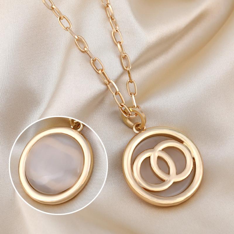 Trendy Double Loop Necklace Versatile Geometric Design Unisex Fashion Jewelry
