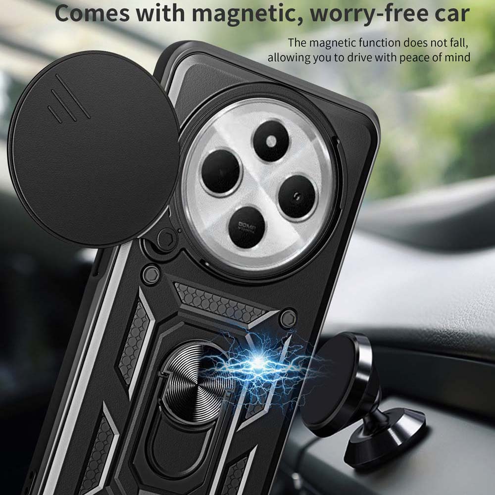 Shockproof Armor Case For Redmi 14C 4G Car Holder Phone Cover For Redmi 14C Camera Lens Protection Fundas