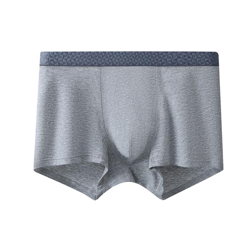 Men's Combed Cotton Antibacterial Breathable Boxer Briefs with Pure Cotton Crotch