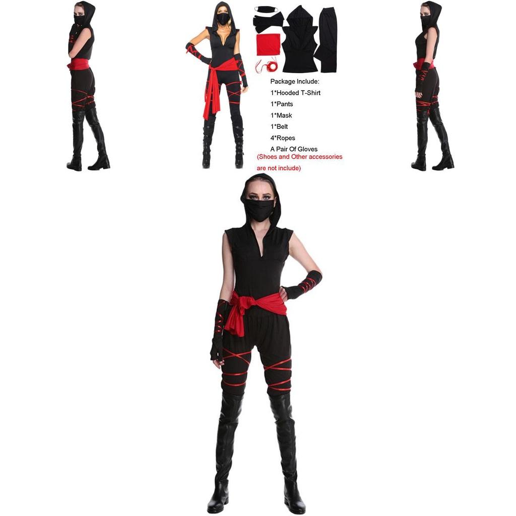 Stilvolles Damen Ninjago Kostüm mit Kapuzenshirt für Karneval und Partys