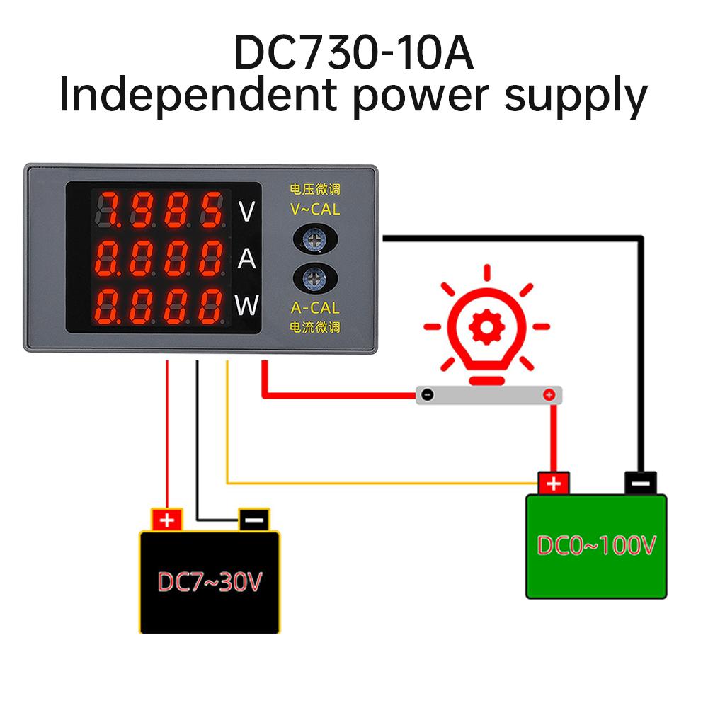 DC730 4-Digit Digital Voltage and Current Power Meter Adjustable Voltage Current DC 0~100V 10A 1000W