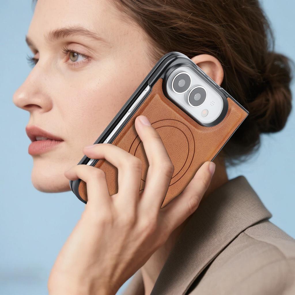 Luxury Business Magnetic Leather Phone Case for iPhone Ultra for Magsafe Shockproof Wear Resistant Comfortable Grip SlimCover