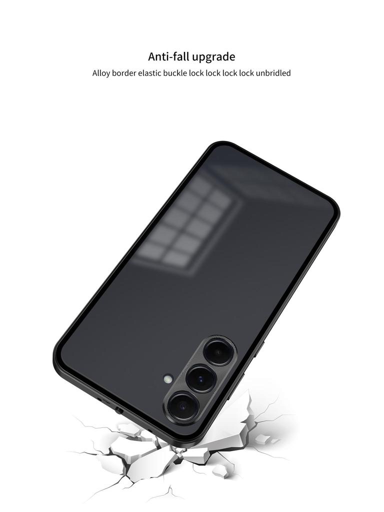Samsung A55 Metal Frame Snap-On A15 Phone Case, Single-Sided Frosted for Samsung A35, S24FE Compatible.