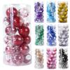 24 Pieces Christmas Balls Small Colored Tree Decorative Pendant Baubles Farmhouse Yard Living Room Bedroom Ornaments
