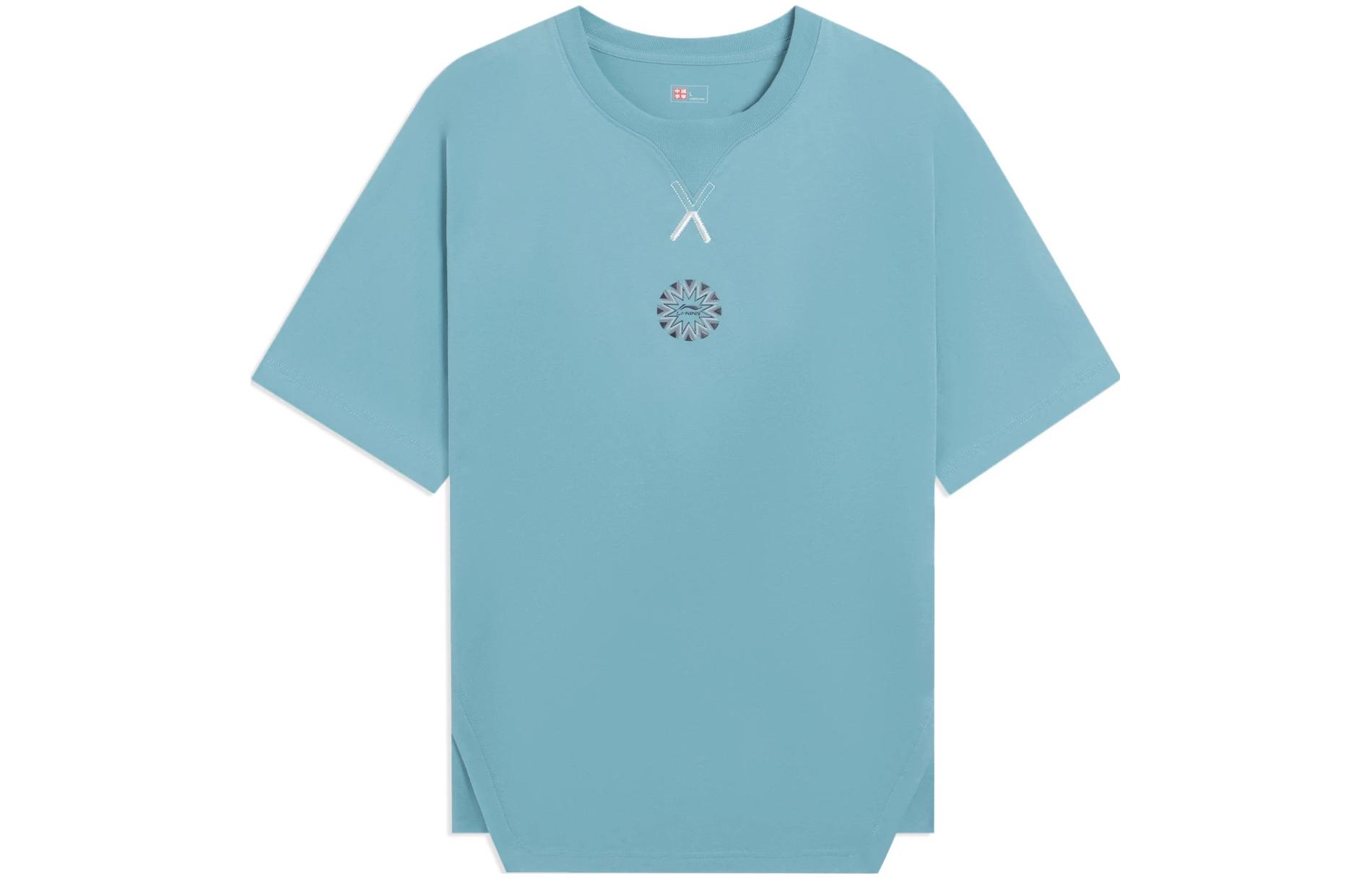 Li Ning T Shirt Unisex Ocean Blue AHSSB53-2 L