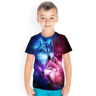 3D Wolf Printed Children T Shirts Kids Unisex Short Sleeve Casual Sport T Shirt Boys Tee