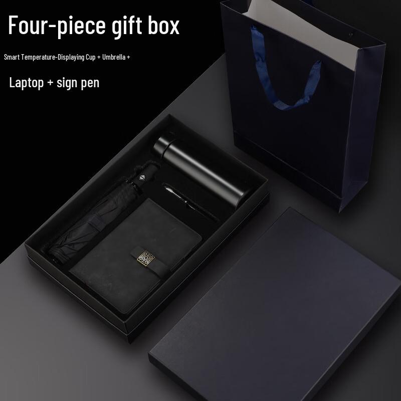 

Stainless Steel Temperature Display Thermos Executive Gift Set