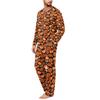 Men's Halloween Print Pajama Set Loose Fit Casual Fashion Sleepwear for Nighttime