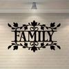 1 Metallschild mit der Aufschrift „Familie“ – elegante Wanddekoration für das Esszimmer – stilvolle Wandkunst für die Familie – individuelle Wortkunst aus Metall – perfekte Heimdekoration