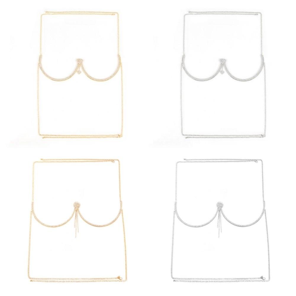 Tassel Chest Support Body Chain Heart Breast Chain Punk Bra Chest Chain  Girls