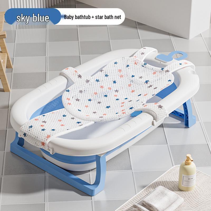 Foldable Baby Bathtub - Large, Sit or Lie for Kids, Newborn Bath Essentials for Home Use