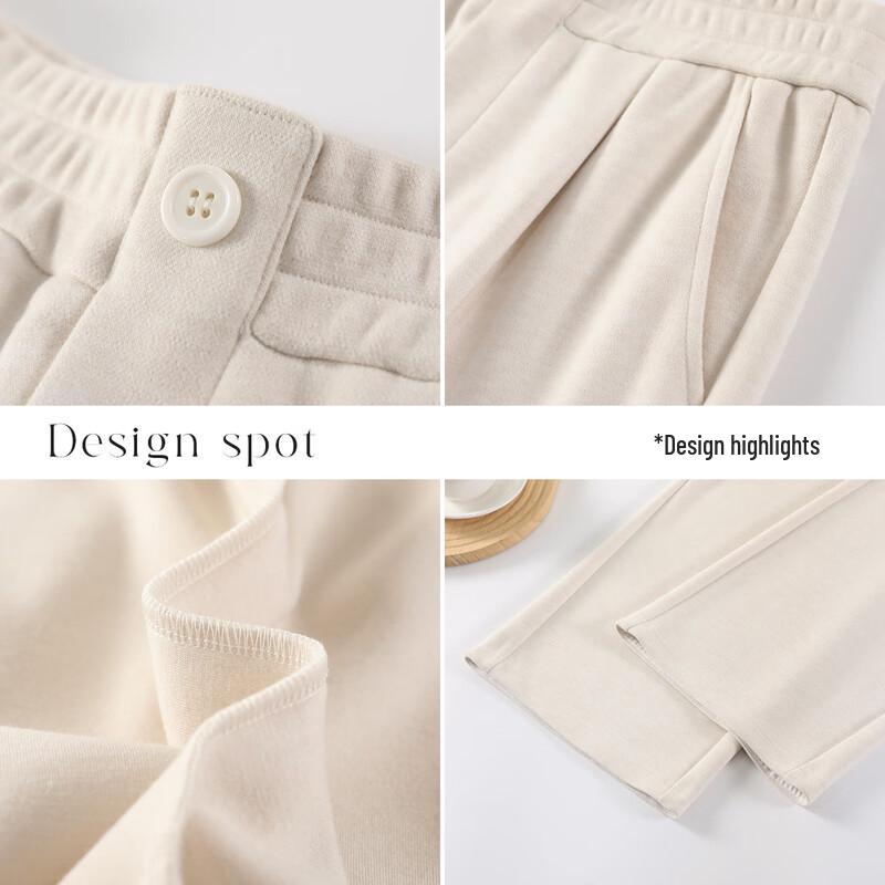 HSTYLE Women's Acetate Wool Blend Relaxed Wide-Leg Pants