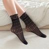Breathable Fishnet Patterned Ankle Socks for Women Fashionable Hollowout Design with Lace Trim Short Crew Socks Hosiery