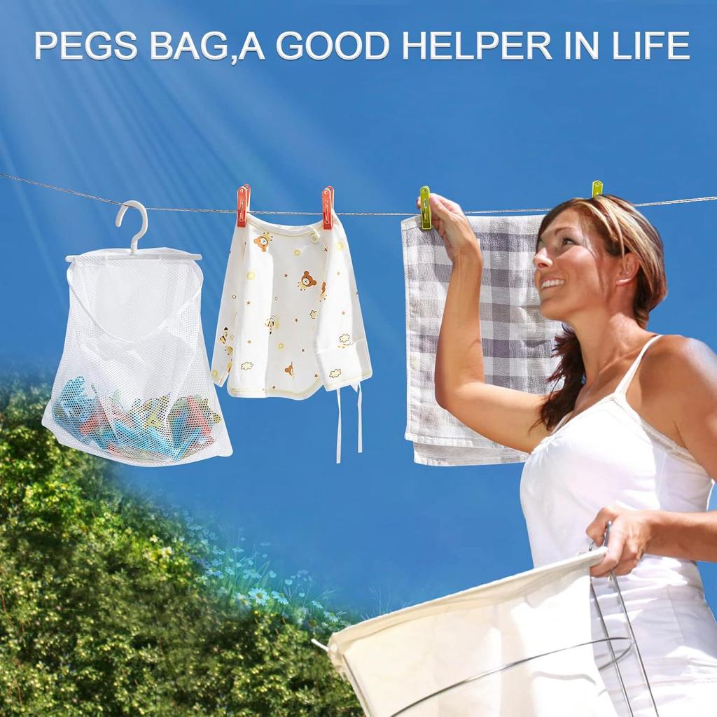 Plastic Clothes P Heavy Duty Outdoor,Colored Clothes P with Mesh Clothespin Bag,50-Pack and Bag Heavy Duty for Laundry Clips