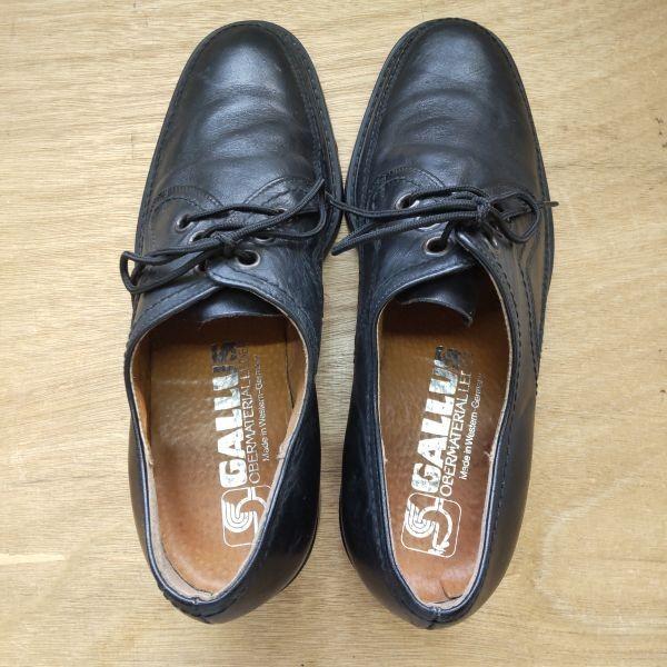 70s 80s Vintage GALLUS Made in West Germany Since 1880 Leather U Tip Shoes Black Size 7 25.5(USED)