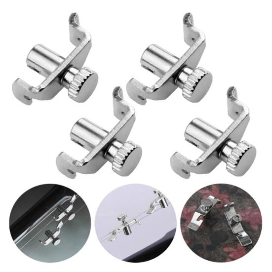 4Pcs 1/8 Violin Fine Tuners Nickel-Plated Steel Micro Tuners for Erhu And Kids Violin Easy-Install String Adjusters Beginner Violin Tuning Kit