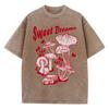 Sweet Dreams Mushroom Design Washed T-Shirt Women Summer T Shirts Cotton Top Multicolor Oversized Clothes