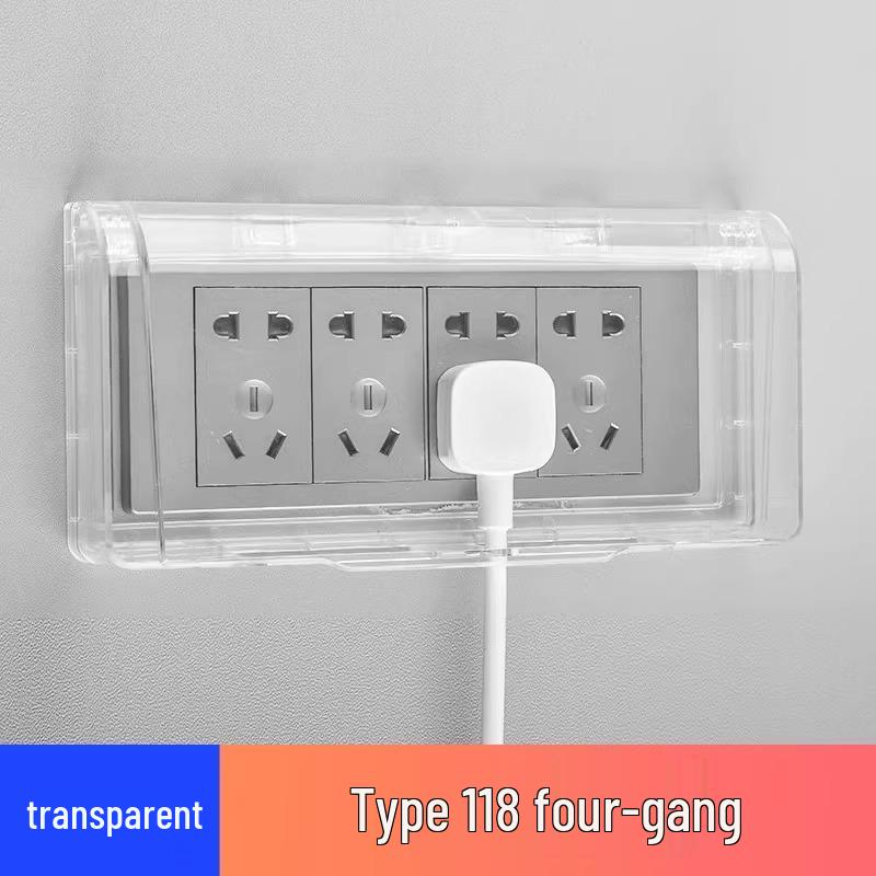 Type 86 Waterproof Self-Adhesive Switch Cover, Splash-Proof Box for Bathroom