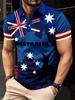 Summer Australian Flag Kangaroo Patchwork Print, Casual Outdoor, Comfortable Fabric, Men'S Short-Sleeve Shirt