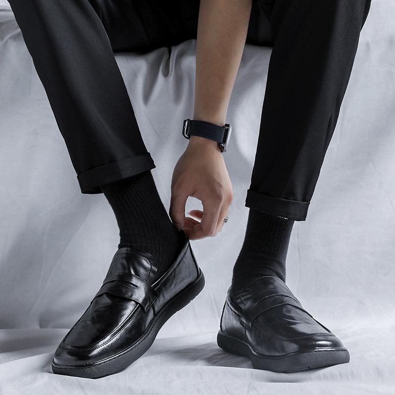 Кожаные туфли мужские деловые повседневные туфли летние британские кожаные мужские туфли — фото 6