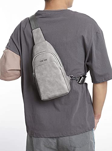 FSDWG Leder Crossbody Tasche, Großes Fassungsvermögen, Beidseitig tragbar, Wasserdicht, Beliebte Marke [Authentisch]