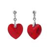Le Cari Earrings Red Women's Silver Crystal