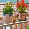 Buiten hangende mand planten ijzeren rekken hek balkon ronde bloempotten hangende plantenbak standaard houder tuindecoratie