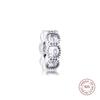 Echte 925 Sterling Silber Clear CZ Verführerische Kissen Spacer Charms Perlen Passt Original Armband DIY Schmuck Machen Zubehör