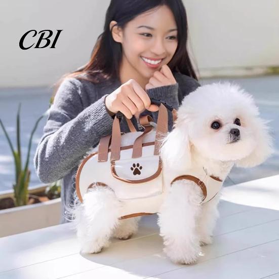 Stylish Pet Carrier for Daily Use Portable Carrier, Breathable Crossbody 2-in-1 Horizontal Lightweight Tote, Leash Style Travel Bag Small Dogs