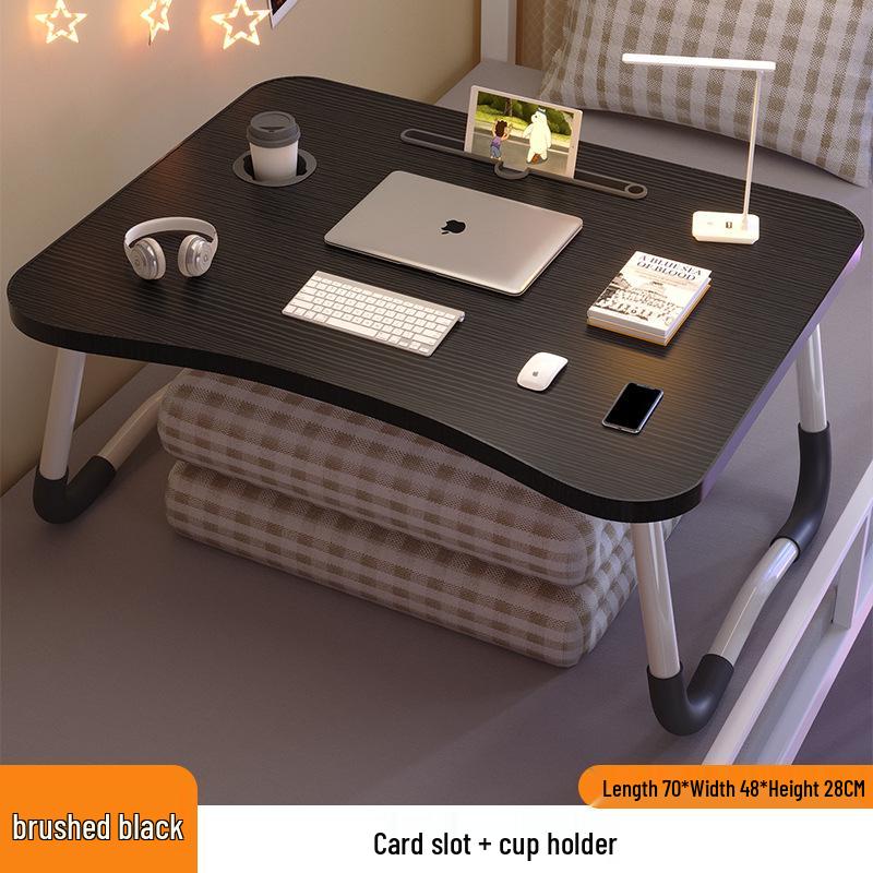 Folding Bedside Desk/Table for Laptop & Study - Bay Window, Bedroom, or Pit Use with Large Brackets