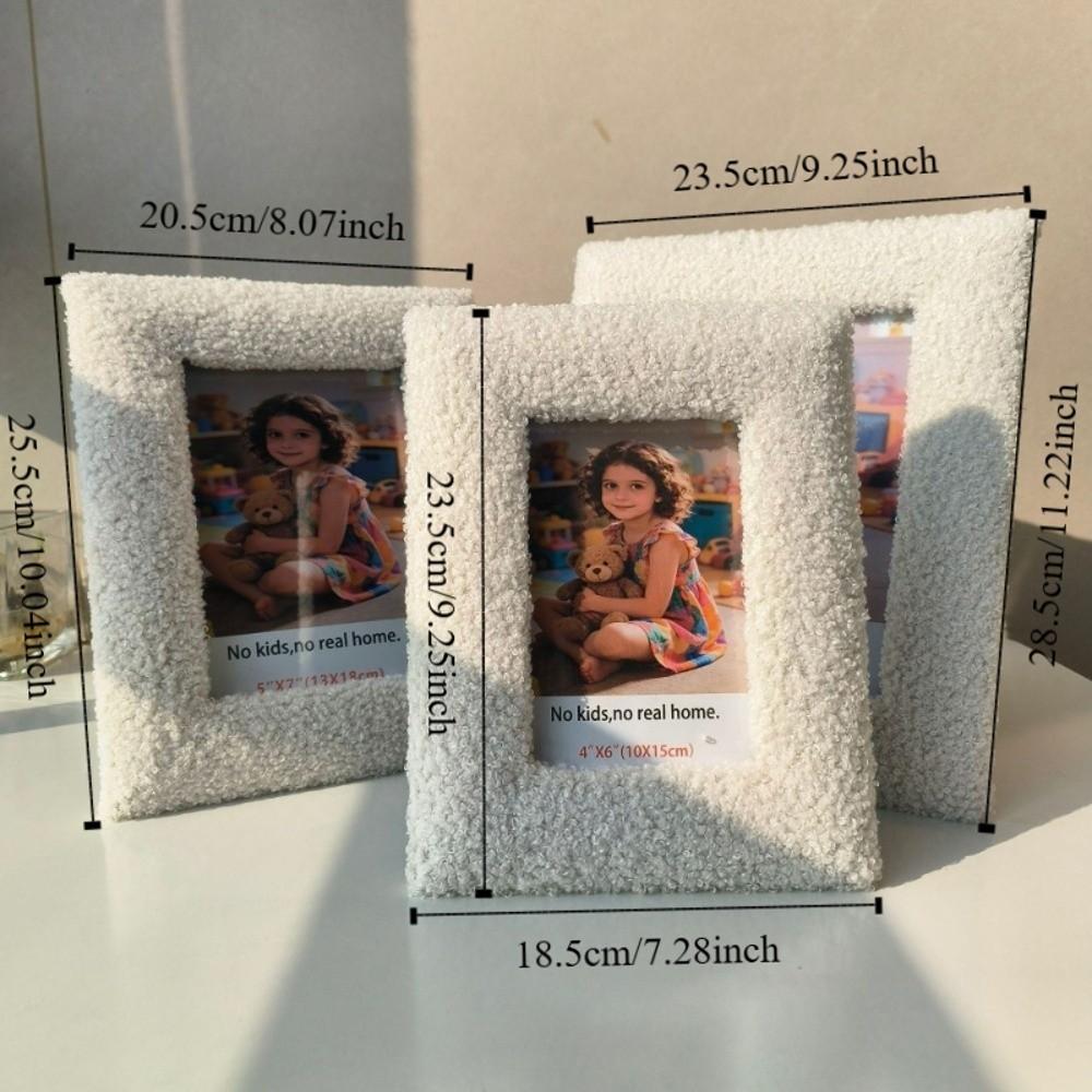 Creative 6/7/8 Inch Picture Frame Fake Fur Picture Frame Ornaments Living Room Decor
