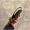 Fashion New Leopard Print Pointed Toe Office Lady Shoes Designer Shallow Stilettos Large Size Ankle Strap Women High Heels Pumps