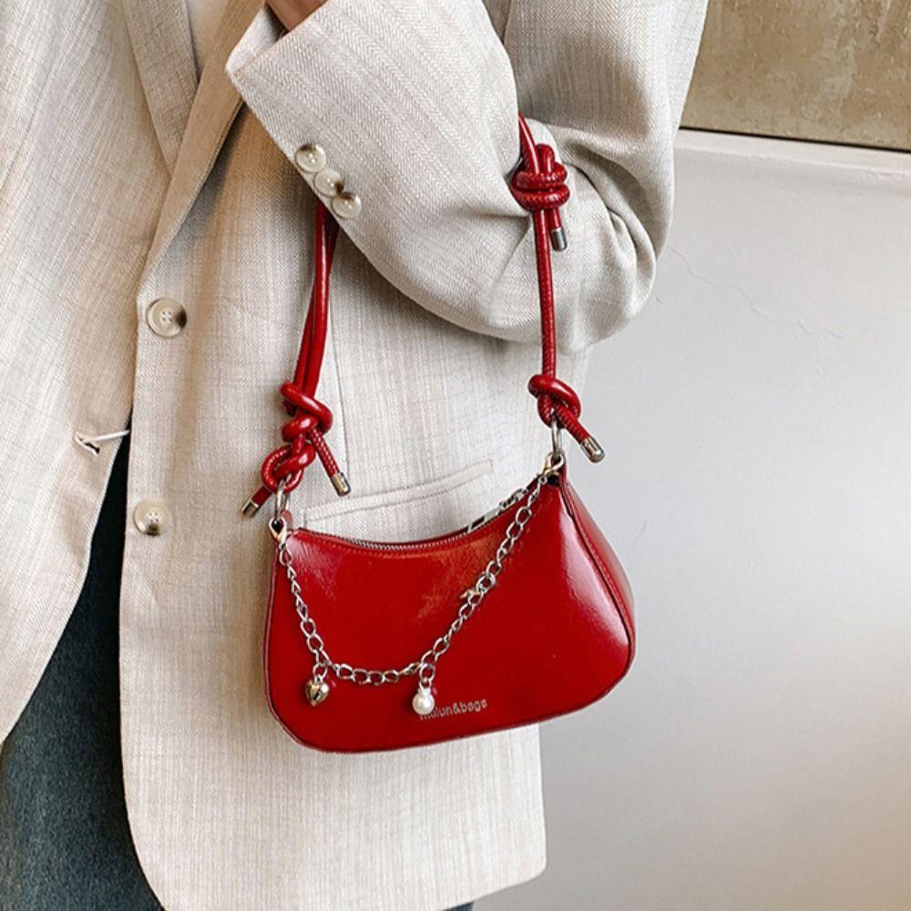 

Елегантна сумка-півмісяць під пахви Класична сумка на плече Y2K Повсякденна срібляста сумка-тоут Для щоденного використання срібний